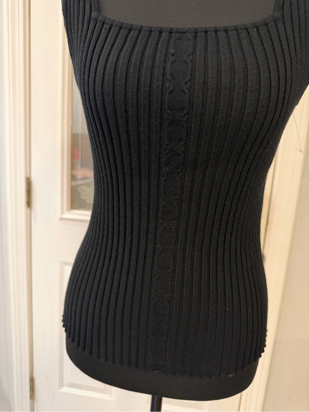 Belldini Black‎ Ribbed Square-Neck Tank